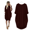 Women Casual Loose Dress with Pocket Ladies Fashion O Neck Long Tops Female T Shirt Dress Streetwear Plus Size 5XL vestidos Getbrewtaps.com