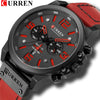 CURREN Mens Watches Top Luxury Brand Waterproof Sport Wrist Watch Chronograph Quartz Military Genuine Leather Relogio Masculino Getbrewtaps.com
