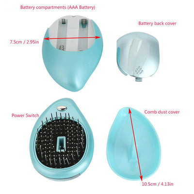 Magic Portable Electric Ionic Hairbrush Electric Massage Comb Mini Ion Vibration Hair Brush Head Massager Getbrewtaps.com