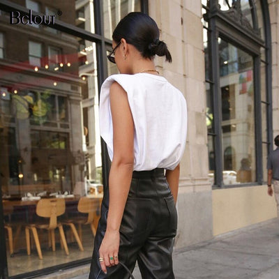 Spring Summer White Loose Sleeveless Top Women O Neck Camis Casual Basic Sport Vest Tops Female Streetwear Tank Tops Knitte 2020 Getbrewtaps.com