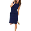 Jocoo Jolee Women Causal Sleeveless Pockets Pencil Dress 2020 Summer Solid Drawstring Waist Beach Party Sundress Getbrewtaps.com