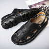 Genuine Leather Men Sandals Shoes Fretwork Breathable Fisherman Shoes Style Retro Gladiator Summer men Business Shoes eprolo
