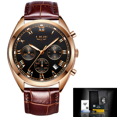 2020 LIGE Mens Watches Top Brand Luxury Waterproof 24 Hour Date Quartz Clock  Male Leather Sport Wrist Watch Relogio Masculino Getbrewtaps.com