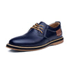 New Men Oxford Genuine PU Leather Dress Shoes Brogue Lace Up Flats Male Casual Shoes eprolo