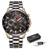 2020 LIGE Fashion Mens Watches Stainless Steel Top Brand Luxury Sport Chronograph Quartz Watch Men Black Watch Relogio Masculino Getbrewtaps.com