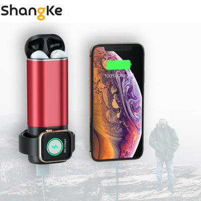 3 In1 Wireless Charger Power Bank 5200mAh Portable Mobile Phone Charger  Power Bank for iPhone AirPods Apple Watch Series 4/3/2/ eprolo