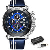 2020 LIGE New Mens Watches Top Brand Luxury Big Dial Military Quartz Watch Leather Waterproof Sport Wristwatch Relogio Masculino Getbrewtaps.com