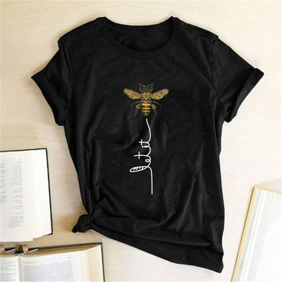 Hillbilly Women Bee Kind T-shirt Aesthetics Graphic Short Sleeve Cotton Polyester T Shirts Female Camisetas Verano Mujer 2020 Getbrewtaps.com