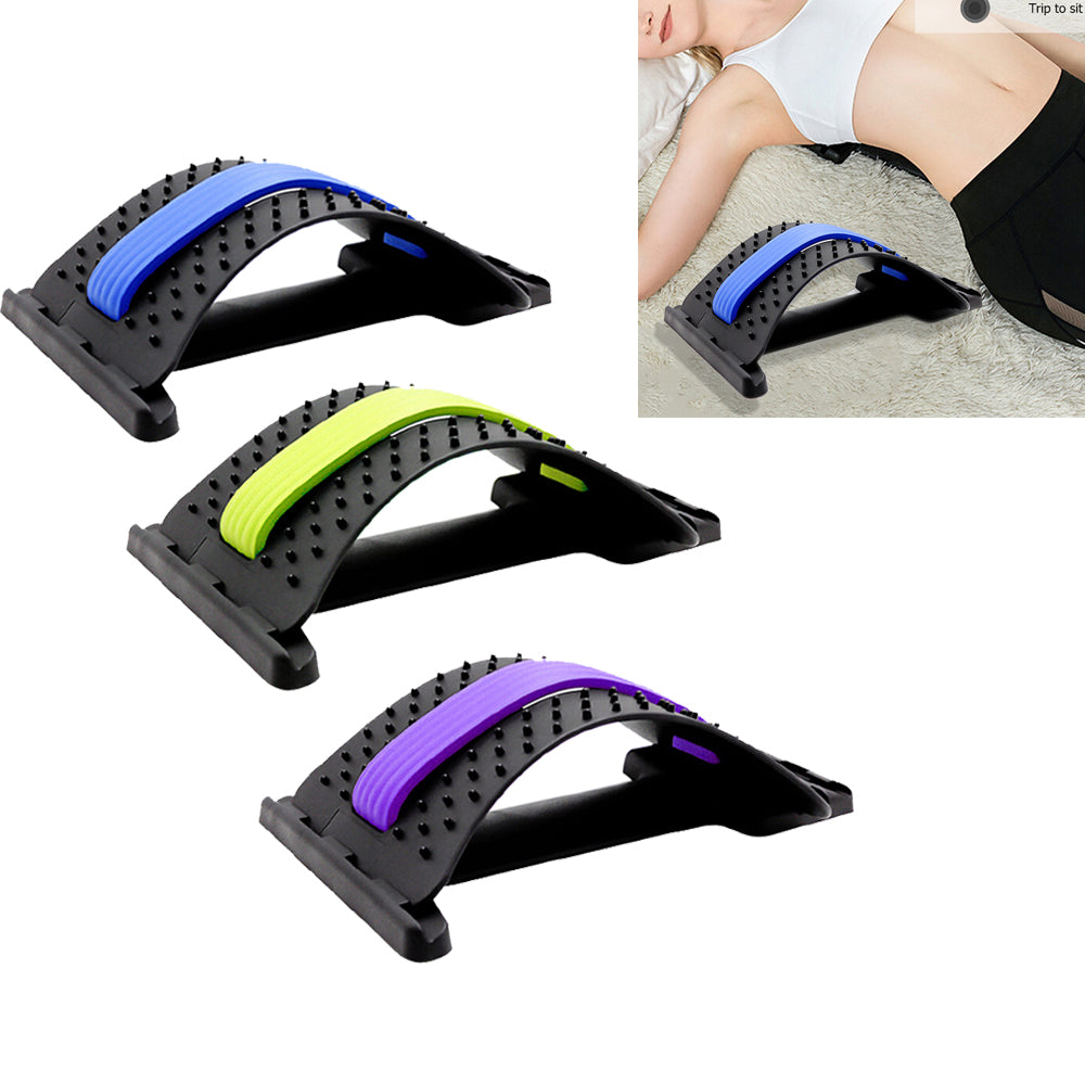 1pc Back Stretch Equipment Massager Massageador Magic Stretcher Fitness Lumbar Support Relaxation Spine Pain Relief Getbrewtaps.com
