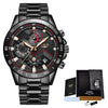 2020 LIGE Fashion Mens Watches Stainless Steel Top Brand Luxury Sport Chronograph Quartz Watch Men Black Watch Relogio Masculino Getbrewtaps.com