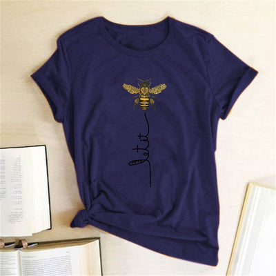 Hillbilly Women Bee Kind T-shirt Aesthetics Graphic Short Sleeve Cotton Polyester T Shirts Female Camisetas Verano Mujer 2020 Getbrewtaps.com