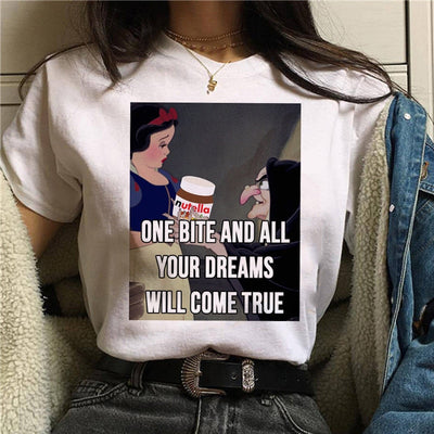 Nutella Kawaii Print T Shirt Women 90s Harajuku Ullzang Fashion T-shirt Graphic Cute Cartoon Tshirt Korean Style Top Tees Female Getbrewtaps.com