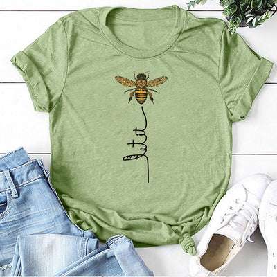 Hillbilly Women Bee Kind T-shirt Aesthetics Graphic Short Sleeve Cotton Polyester T Shirts Female Camisetas Verano Mujer 2020 Getbrewtaps.com