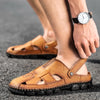 Genuine Leather Men Sandals Shoes Fretwork Breathable Fisherman Shoes Style Retro Gladiator Summer men Business Shoes eprolo