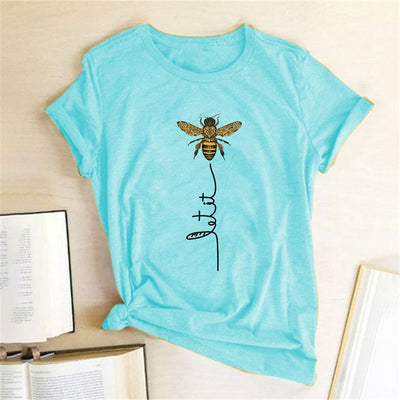 Hillbilly Women Bee Kind T-shirt Aesthetics Graphic Short Sleeve Cotton Polyester T Shirts Female Camisetas Verano Mujer 2020 Getbrewtaps.com