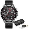 2020 LIGE Fashion Mens Watches Stainless Steel Top Brand Luxury Sport Chronograph Quartz Watch Men Black Watch Relogio Masculino Getbrewtaps.com