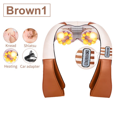 U Shape Electrical Shiatsu Back Neck Shoulder Body Massager Infrared Heated Kneading Car/Home Massager with gift box Getbrewtaps.com