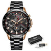 2020 LIGE Fashion Mens Watches Stainless Steel Top Brand Luxury Sport Chronograph Quartz Watch Men Black Watch Relogio Masculino Getbrewtaps.com