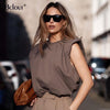 Spring Summer White Loose Sleeveless Top Women O Neck Camis Casual Basic Sport Vest Tops Female Streetwear Tank Tops Knitte 2020 Getbrewtaps.com