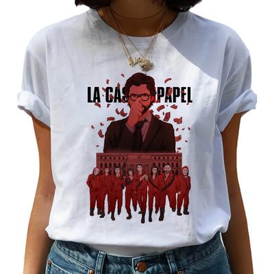 New Money Heist Harajuku T Shirts Women La Casa De Papel Hip Hop T-shirts Fashion House of Paper Tshirt Fashion Top Tees Female Getbrewtaps.com
