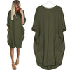 Women Casual Loose Dress with Pocket Ladies Fashion O Neck Long Tops Female T Shirt Dress Streetwear Plus Size 5XL vestidos Getbrewtaps.com