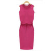 Jocoo Jolee Women Causal Sleeveless Pockets Pencil Dress 2020 Summer Solid Drawstring Waist Beach Party Sundress Getbrewtaps.com
