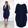 Women Casual Loose Dress with Pocket Ladies Fashion O Neck Long Tops Female T Shirt Dress Streetwear Plus Size 5XL vestidos Getbrewtaps.com