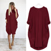 Women Casual Loose Dress with Pocket Ladies Fashion O Neck Long Tops Female T Shirt Dress Streetwear Plus Size 5XL vestidos Getbrewtaps.com