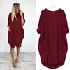 Women Casual Loose Dress with Pocket Ladies Fashion O Neck Long Tops Female T Shirt Dress Streetwear Plus Size 5XL vestidos Getbrewtaps.com