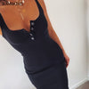WannaThis Knee-Length Dress Knitted Elastic Sleeveless Bodycon elegant Women 2019 Summer Sexy V-Neck Button Party Slim Dresses Getbrewtaps.com