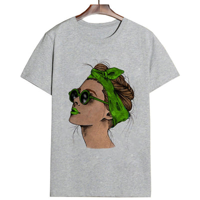 Plus Size Women Summer Vogue Print Lady Casual T-shirt Tops Harajuku Streetwear Short Sleeve O-Neck Tops Tees Camisetas Mujer Getbrewtaps.com