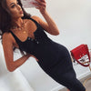 WannaThis Knee-Length Dress Knitted Elastic Sleeveless Bodycon elegant Women 2019 Summer Sexy V-Neck Button Party Slim Dresses Getbrewtaps.com