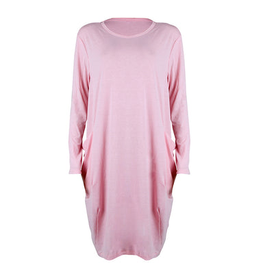Women Casual Loose Dress with Pocket Ladies Fashion O Neck Long Tops Female T Shirt Dress Streetwear Plus Size 5XL vestidos Getbrewtaps.com