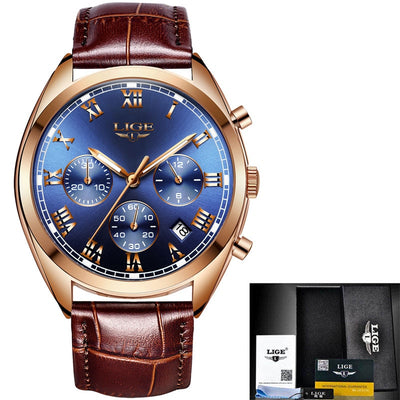 2020 LIGE Mens Watches Top Brand Luxury Waterproof 24 Hour Date Quartz Clock  Male Leather Sport Wrist Watch Relogio Masculino Getbrewtaps.com