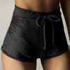 S-XL women velvet drawstring shorts plus size casual high waist 2018 winter sexy skinny booty shorts feminine Getbrewtaps.com
