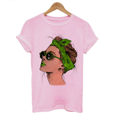 Plus Size Women Summer Vogue Print Lady Casual T-shirt Tops Harajuku Streetwear Short Sleeve O-Neck Tops Tees Camisetas Mujer Getbrewtaps.com