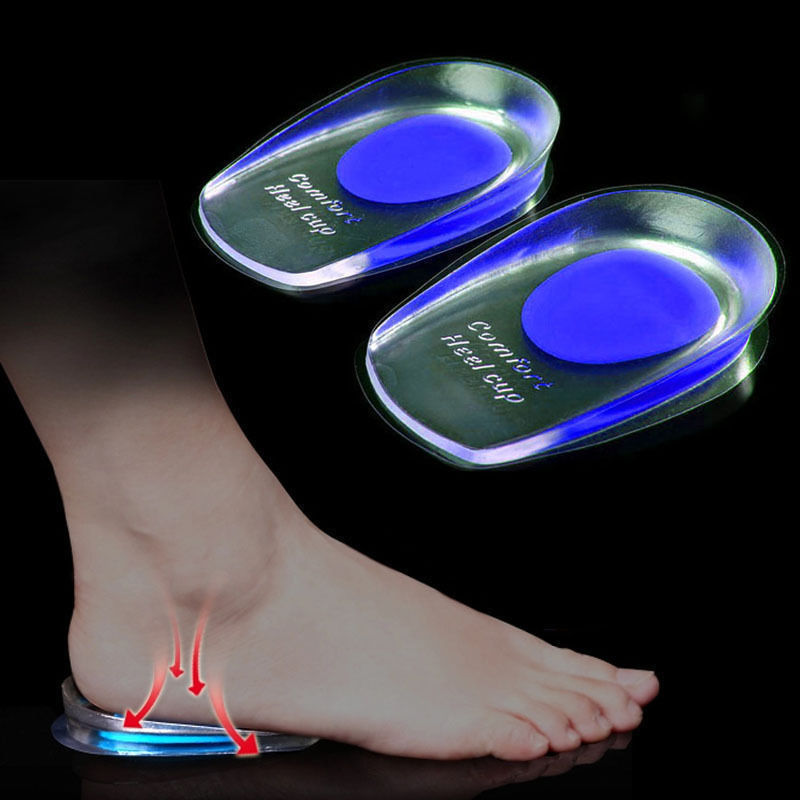 1pair Soft Silicone Gel Insoles for heel spurs pain Foot cushion Foot Massager Care Half Heel Insole Pad Height Increase Getbrewtaps.com