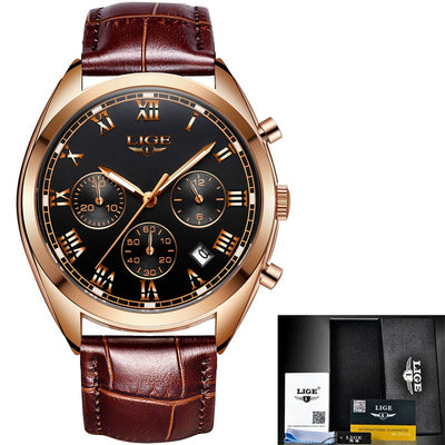 2020 LIGE Mens Watches Top Brand Luxury Waterproof 24 Hour Date Quartz Clock  Male Leather Sport Wrist Watch Relogio Masculino Getbrewtaps.com