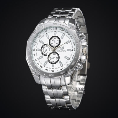 2019 Fashion Silver Stainless Steel Mens Watches Top Brand Luxury Watch Men Sport Clock Man Casual Wristwatch Relogio Masculino Getbrewtaps.com