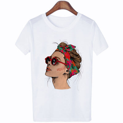 Plus Size Women Summer Vogue Print Lady Casual T-shirt Tops Harajuku Streetwear Short Sleeve O-Neck Tops Tees Camisetas Mujer Getbrewtaps.com