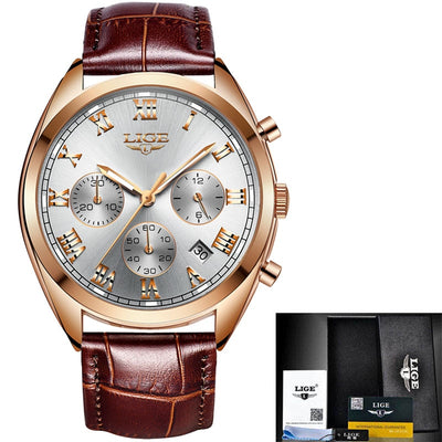 2020 LIGE Mens Watches Top Brand Luxury Waterproof 24 Hour Date Quartz Clock  Male Leather Sport Wrist Watch Relogio Masculino Getbrewtaps.com