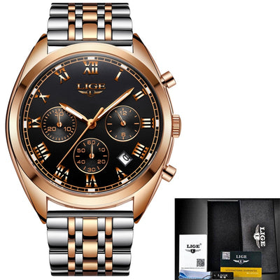 2020 LIGE Mens Watches Top Brand Luxury Waterproof 24 Hour Date Quartz Clock  Male Leather Sport Wrist Watch Relogio Masculino Getbrewtaps.com