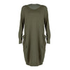 Women Casual Loose Dress with Pocket Ladies Fashion O Neck Long Tops Female T Shirt Dress Streetwear Plus Size 5XL vestidos Getbrewtaps.com