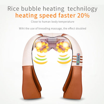 U Shape Electrical Shiatsu Back Neck Shoulder Body Massager Infrared Heated Kneading Car/Home Massager with gift box Getbrewtaps.com