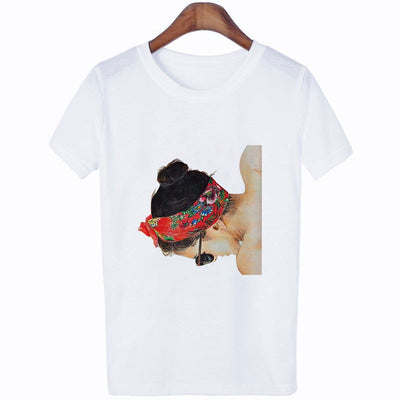 Plus Size Women Summer Vogue Print Lady Casual T-shirt Tops Harajuku Streetwear Short Sleeve O-Neck Tops Tees Camisetas Mujer Getbrewtaps.com