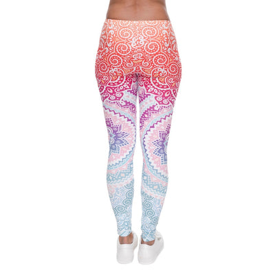 Brands Women Fashion Legging Aztec Round Ombre Printing leggins Slim High Waist  Leggings Woman Pants Getbrewtaps.com
