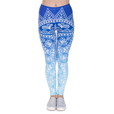 Brands Women Fashion Legging Aztec Round Ombre Printing leggins Slim High Waist  Leggings Woman Pants Getbrewtaps.com