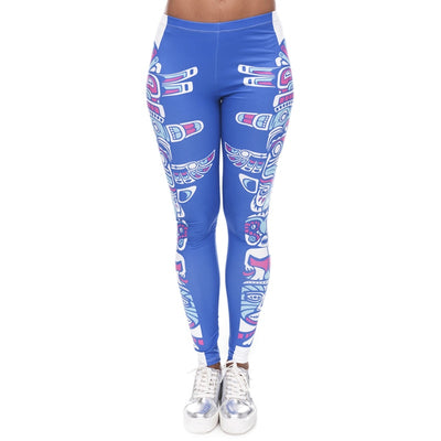 Brands Women Fashion Legging Aztec Round Ombre Printing leggins Slim High Waist  Leggings Woman Pants Getbrewtaps.com