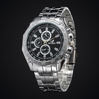 2019 Fashion Silver Stainless Steel Mens Watches Top Brand Luxury Watch Men Sport Clock Man Casual Wristwatch Relogio Masculino Getbrewtaps.com