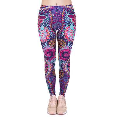Brands Women Fashion Legging Aztec Round Ombre Printing leggins Slim High Waist  Leggings Woman Pants Getbrewtaps.com